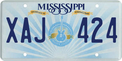 MS license plate XAJ424