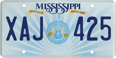 MS license plate XAJ425