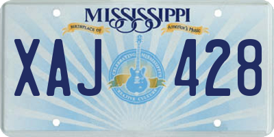 MS license plate XAJ428