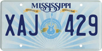 MS license plate XAJ429