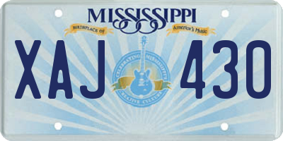 MS license plate XAJ430