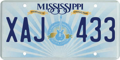 MS license plate XAJ433