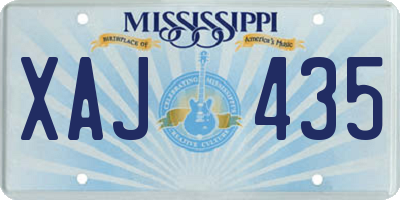 MS license plate XAJ435