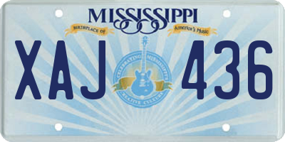 MS license plate XAJ436