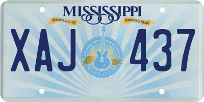 MS license plate XAJ437