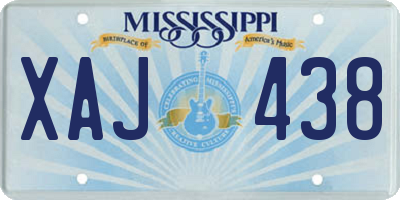 MS license plate XAJ438