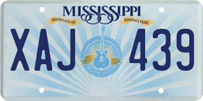 MS license plate XAJ439