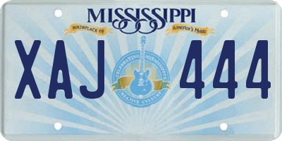 MS license plate XAJ444