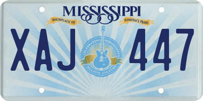 MS license plate XAJ447
