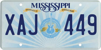 MS license plate XAJ449