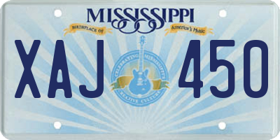 MS license plate XAJ450