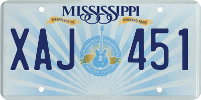 MS license plate XAJ451