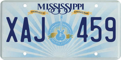MS license plate XAJ459