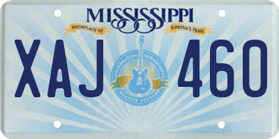 MS license plate XAJ460
