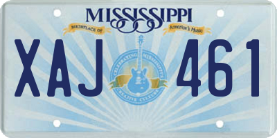 MS license plate XAJ461