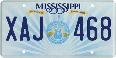 MS license plate XAJ468
