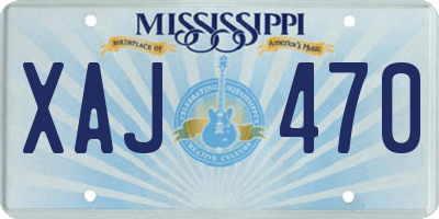 MS license plate XAJ470