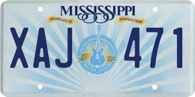 MS license plate XAJ471