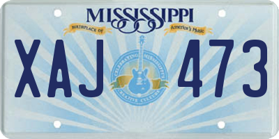 MS license plate XAJ473