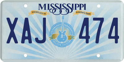 MS license plate XAJ474