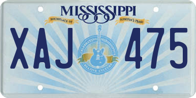 MS license plate XAJ475