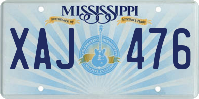 MS license plate XAJ476