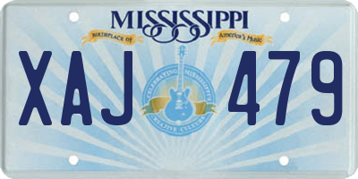MS license plate XAJ479