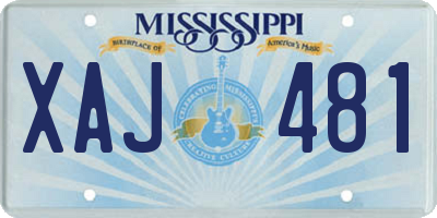 MS license plate XAJ481