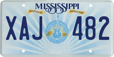 MS license plate XAJ482