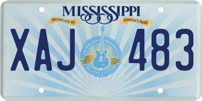 MS license plate XAJ483