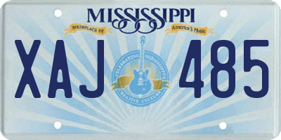 MS license plate XAJ485