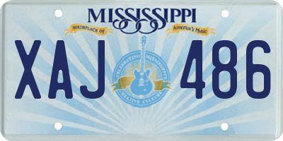 MS license plate XAJ486