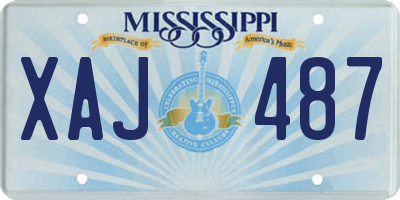 MS license plate XAJ487