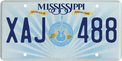 MS license plate XAJ488