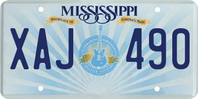 MS license plate XAJ490