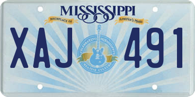 MS license plate XAJ491