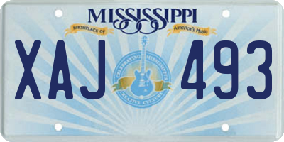 MS license plate XAJ493