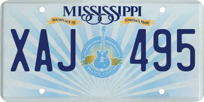 MS license plate XAJ495