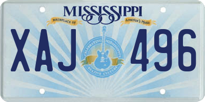 MS license plate XAJ496