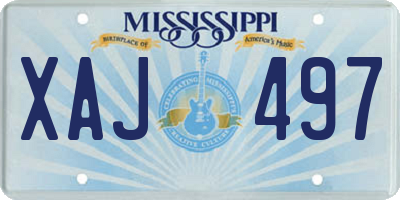 MS license plate XAJ497