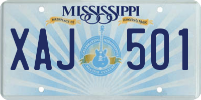 MS license plate XAJ501