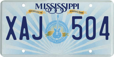 MS license plate XAJ504