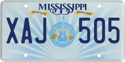 MS license plate XAJ505