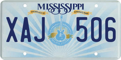 MS license plate XAJ506