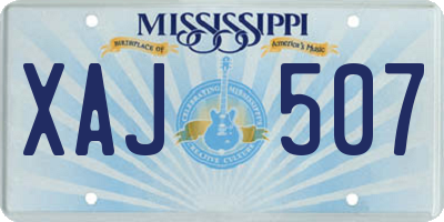 MS license plate XAJ507