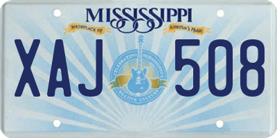 MS license plate XAJ508