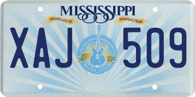 MS license plate XAJ509