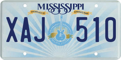 MS license plate XAJ510