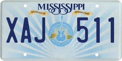 MS license plate XAJ511
