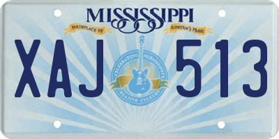 MS license plate XAJ513